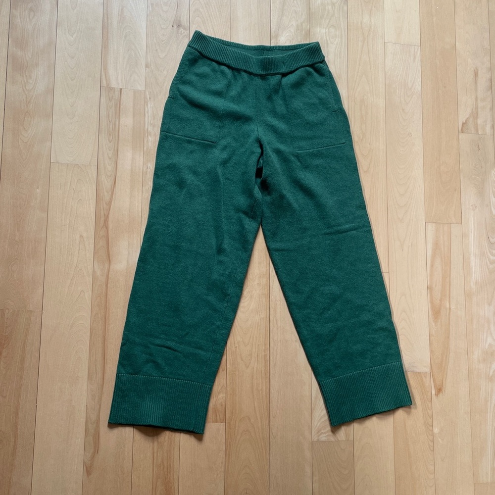 Free People Beach Green Sweater Lounge Pants 100% Cotton Women Size Small